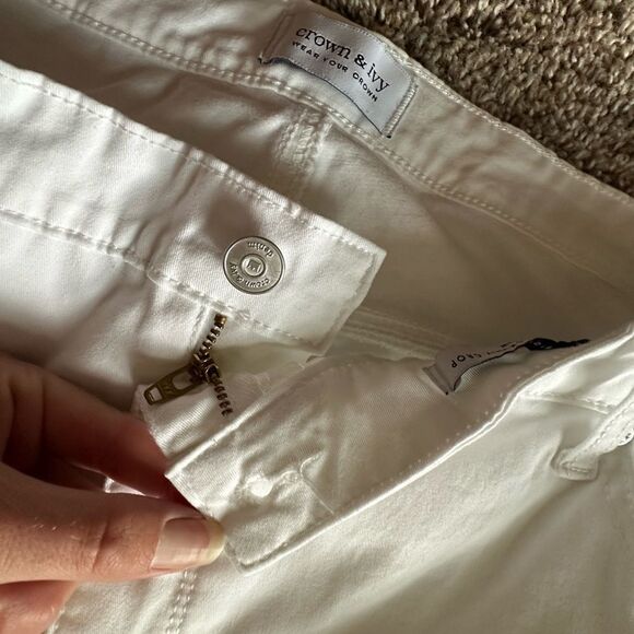 Crown & Ivy Jeans High Rise Skinny Crop New White Stretchy Womens Size 22W - Picture 7 of 11